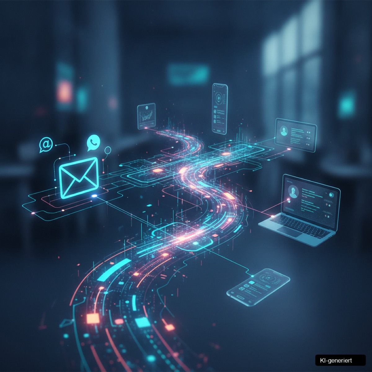 Grafik, die den Fluss der Lead Nurturing Personalisierung mit Intent-Daten und Automation darstellt