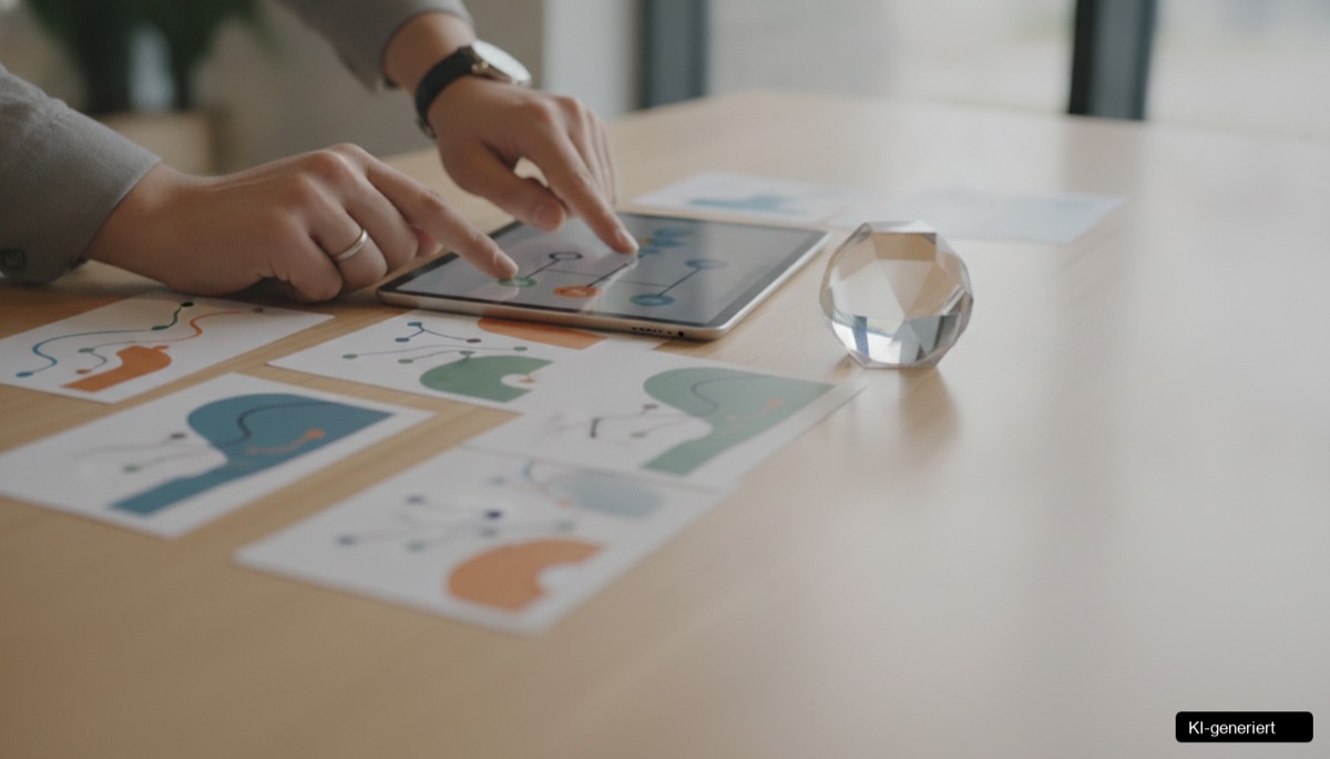 Grafik zeigt den Übergang von Klick-Metriken zu qualifizierten Terminen im Lead-Tracking Attribution für besseren Marketing ROI.
