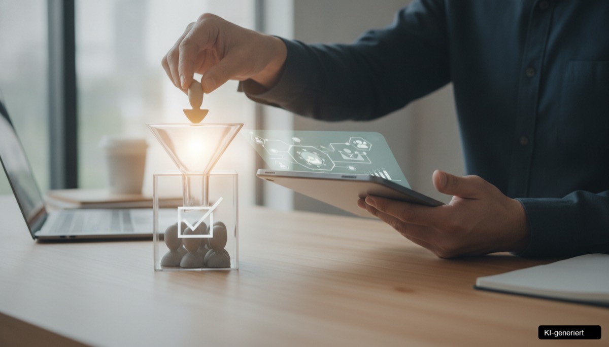 Visuelle Darstellung des Meta Ads Collection Formats mit Hauptvideo und interaktiven Kacheln zur Leadgenerierung.